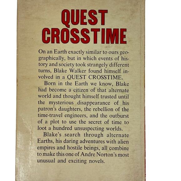Quest Crosstime by Andre Norton Ace 1964 Vintage Sci-Fi PB - Picture 2 of 7